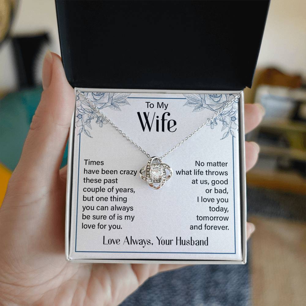 Love Always Your Husband Necklace, To My Wife Necklace From Husband, Future Wife Love Knot Necklace, Jewelry Gift For Women, Badass Wife My Love For You Gift Necklace Soulmate Gift Love Knot Pendant