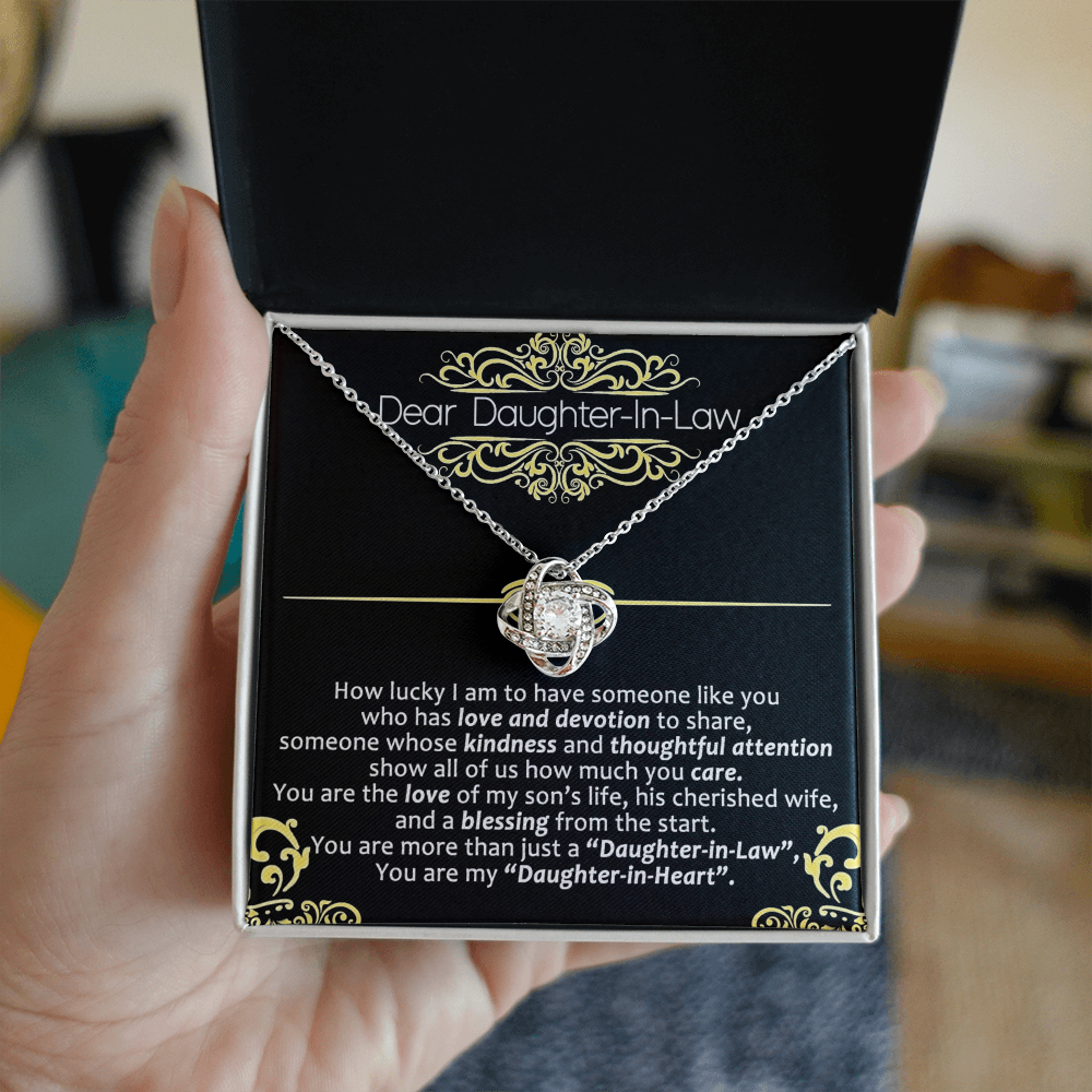 Daughter in Law Gifts Necklace - To My Daughter In Law Necklace From Mother In Law On Wedding Day Gifts For Daughter in Law Necklace Pendant Jewelry with Message Card and Gift Box For Daughter