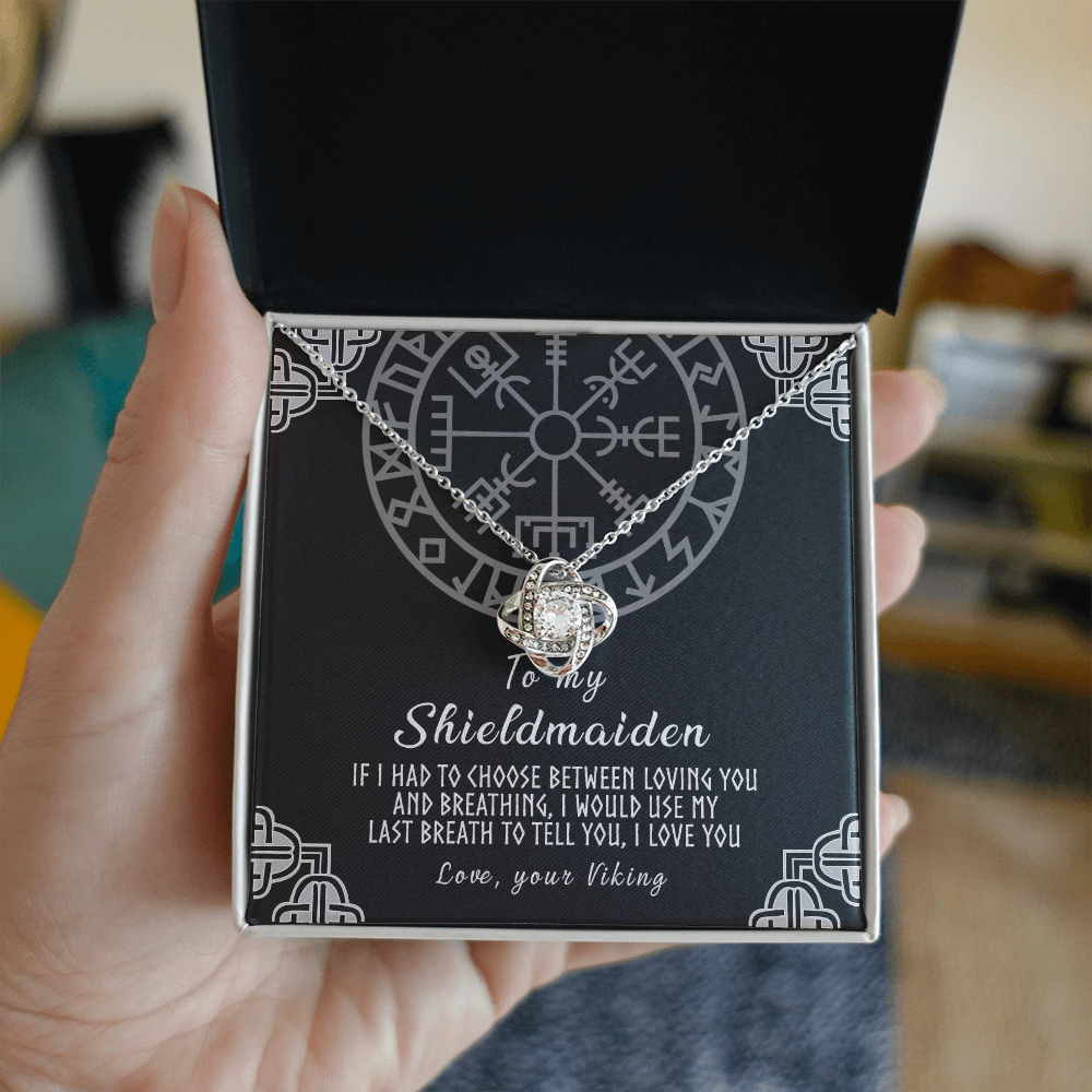 Personalized Gift Necklace, To My Shieldmaiden Necklace From Viking, Jewelry Gift For Women, Wife Gift Necklace Girlfriend Pendant Gift On Christmas, Valentine Day, Anniversary Customized Card Gift