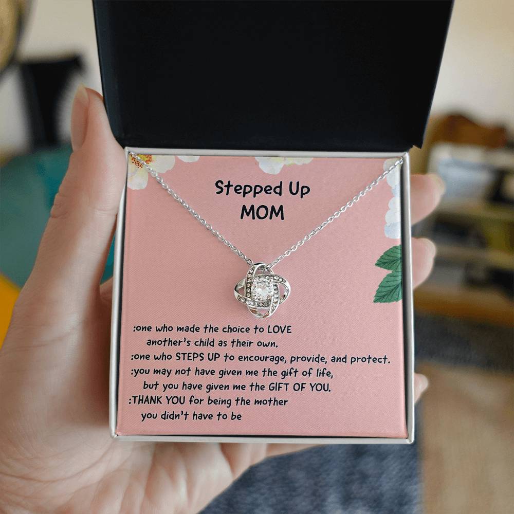 Stepped Mom Necklace, To My Steooed Up Mom Necklace Gift From Daugter, Stepped Up Mom Gift Necklace, Step Up Mommy Necklace To Daughter, Jewelry Gift For Mom On Birthday, Mother's Day Necklace Gift