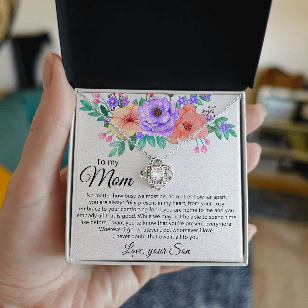 To My Mom Love Your Son Necklace, Meaningful Gift Necklace for Mom, To My Mom Love Knot Necklace, Jewelry Gift For Women, Pendant Gift for Mom, Son to Mom Jewelry Mom Gift Necklace on Mother's Day