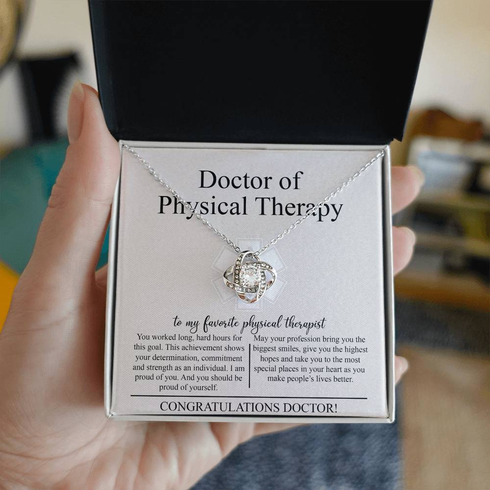 Doctor Of Physical Therapy Love Knot Necklace, Doctor Graduation Gift Necklace, Graduating Class of 2026 Necklace Gift, Congrats Graduation Pendants Gift For Daughter, Granddaughter, Niece, Sister