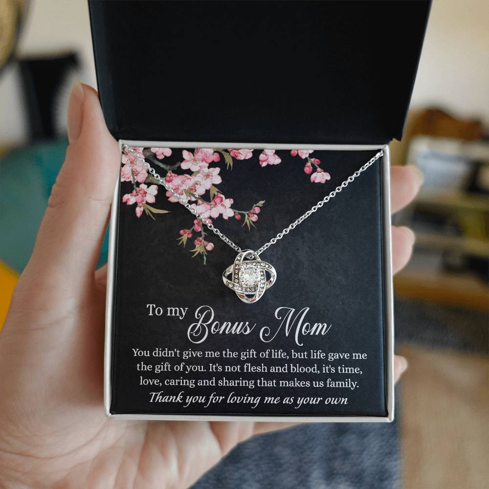 To My Bonus Mom Necklace From Daughter, Bonus Mom Gift Necklace, Mother And Daughter Necklace Gift For Mom, Gift For Mom Necklace, Bonus Mother Gift Necklace Thank You For Loving Jewelry For Women