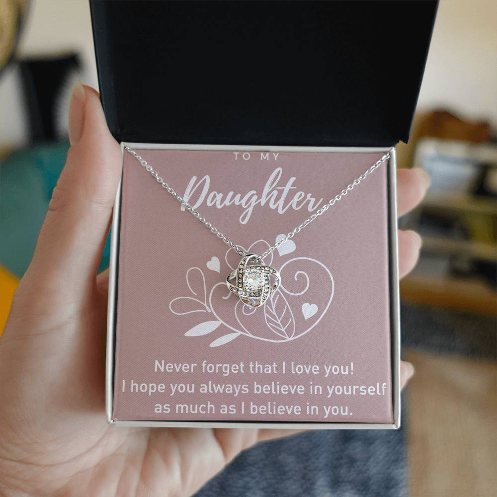 To My Daughter Gift Necklace From Dad, Never Forget That I Love You I Hope You Believe in Yourself Pendant, Daughter Pendant Necklaces, Father Daughter From Dad On Birthday, Christmas, Anniversary