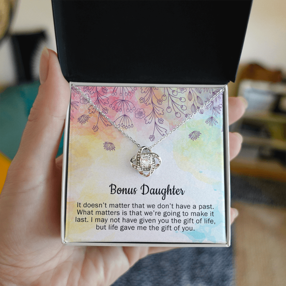Personalized Gift Necklace - To My Bonus Daughter Gift From Mom, Step Daughter Necklace, Stepdaughter Gift From Stepmom, Step Daughter Wedding Gift, Bonus Daughter Necklace Jewelry Gift For Girls