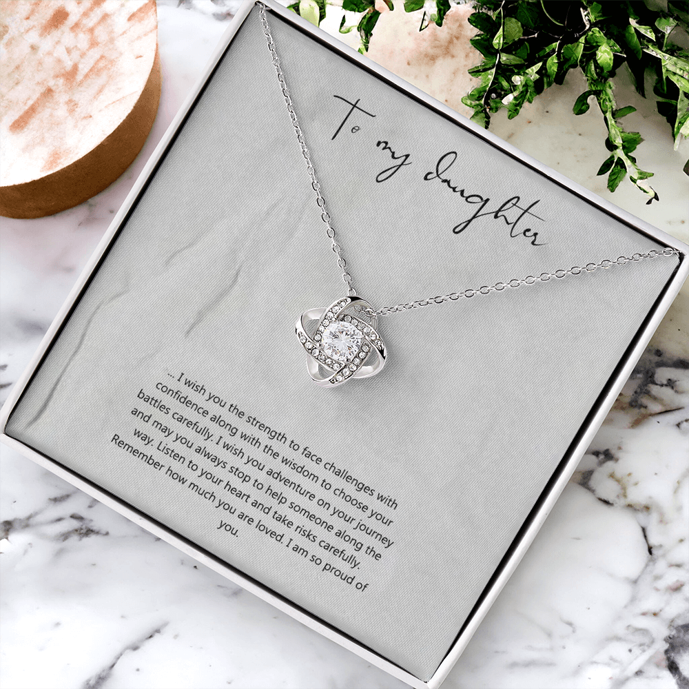 Gift Necklace For Bride From Mom, To My Daughter Love Knot Necklace From Mom, Wedding Gift Necklace From Mother To Daughter, Bride gift Necklace For Daughter's Wedding Day Keepsake Gift Unique