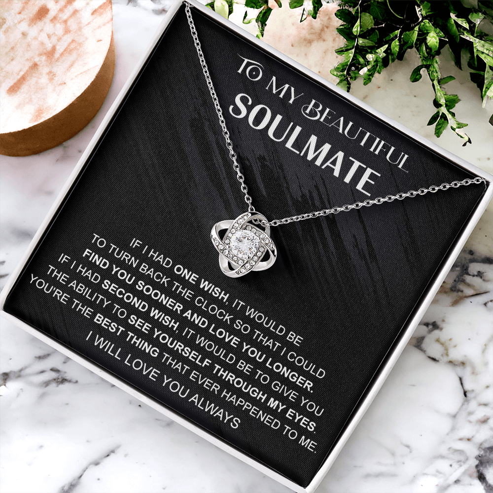 Necklace Gift For Soulmate, Valentine's Day Gift Necklace For Soul Mate, To My Beautiful Soulmate Gift Necklace From Boyfriend, Husband for Her Romantic, Girlfriend Gifts Necklace