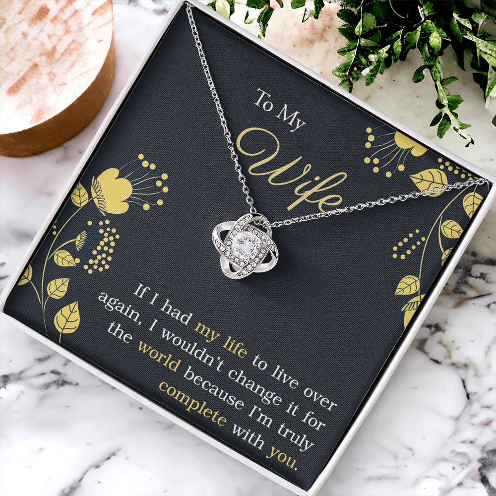 To My Wife Love Knot Necklace From Husband Valentines Day Necklace Gift For Wife Soulmate Gift Necklace Personalized Gift Jewelry For Wife Romantic Gift Necklace Happy Anniversary Necklace For Wife