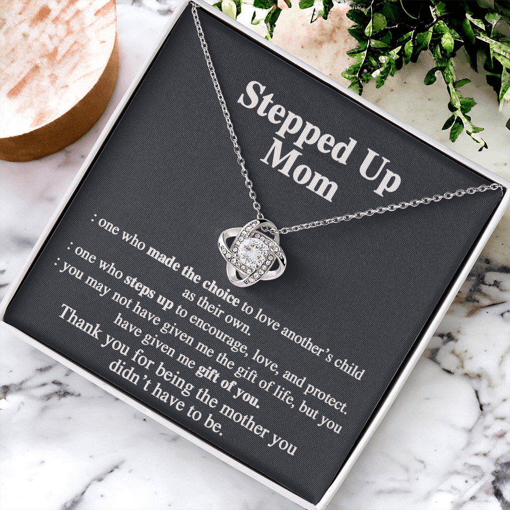 Stepped Mom Necklace, To My Steooed Up Mom Necklace Gift From Daugter, Stepped Up Mom Gift Necklace, Step Up Mommy Necklace To Daughter, Step Mom Jewelry Gift On Birthday, Mother's Day Necklace Gift