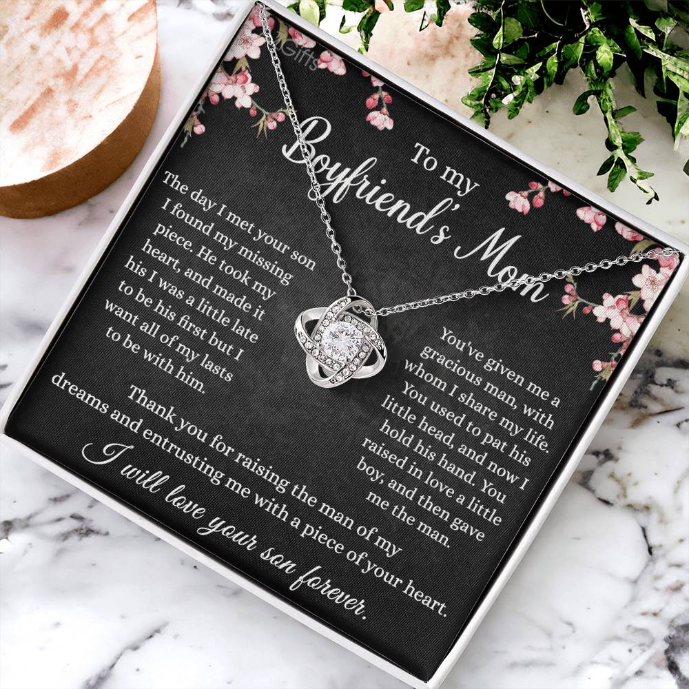 To My Boyfriend's Mom Necklace From Girlfriend, With Message Card And Box Gift For Her, Boyfriends Mom Gift Necklace, Gift for Bf Mom, Mothers Day Necklace For Boyfriends Mom From Girlfriend