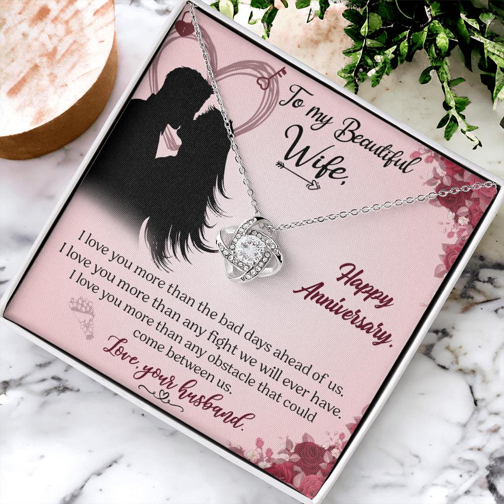 To My Beautiful Wife Necklace From Husband Valentines Day Necklace Gift For Wife Soulmate Gift Necklace Personalized Gift Jewelry For Women, Romantic Gift Necklace, Happy Anniversary Necklace