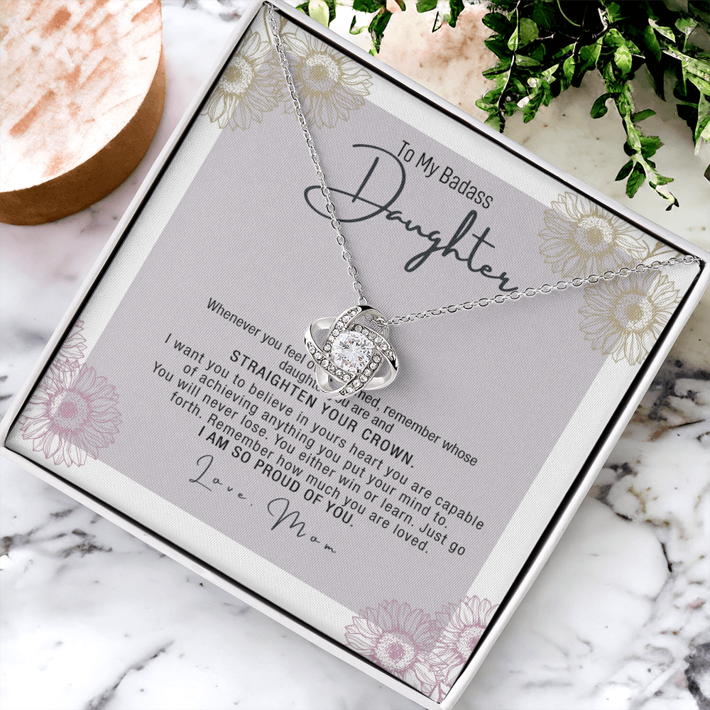 Daughter Gift Necklace From Mom, To My Badass Daughter Necklace From Mom, Birthday Gifts, Graduation Gifts For Daughter Gifts From Mom, Necklace To Daughter From Father Jewelry Gift For Girls