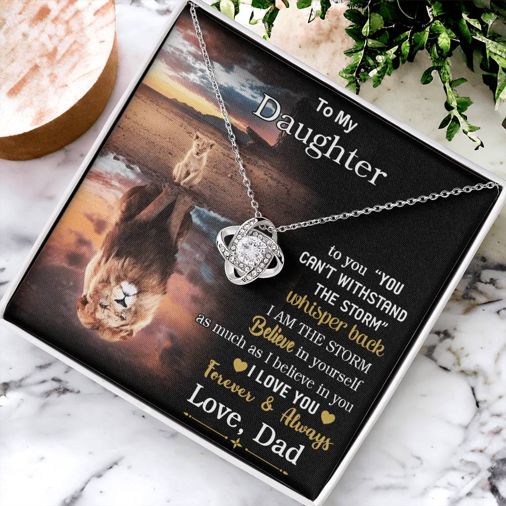 To My Beautiful Daughter Love Knot Necklace From Dad Necklace For Lion Daughters Necklaces With Love Knot Daughter Love Mother Gift A Necklaces Beautiful Jewelry Gift For Girls Little Girl Necklace