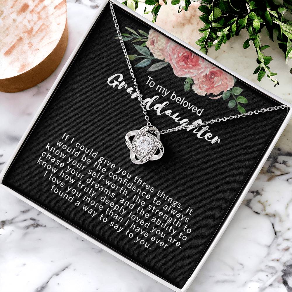 Love Knot Necklace For Granddaughter - To My Beloved Granddaughter Necklace From Grandma, Grandmother Gift Necklace On Birthday Gift Graduation Gift, Christmas Beloved Granddaughter Gift Necklace