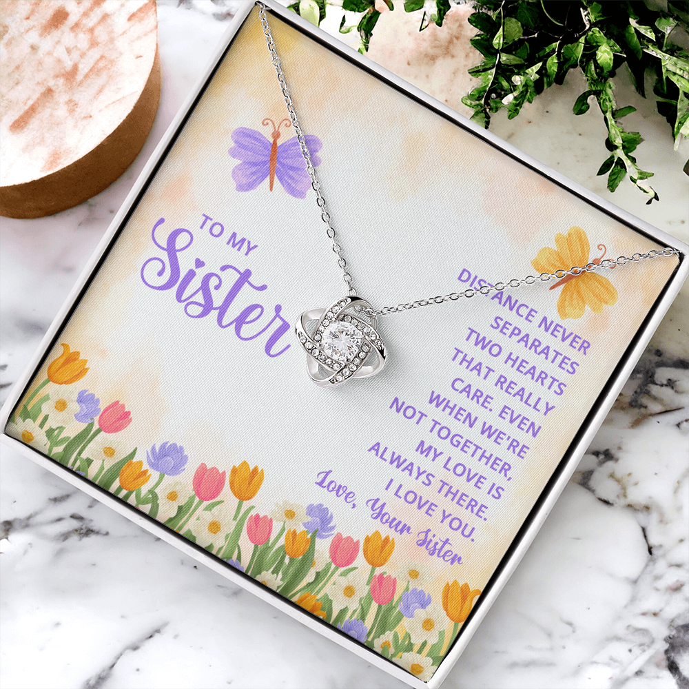 Personalized Jewelry Gift Necklace - To My Sister Love Knot Necklace From Sister, Brother, Sister Gift Necklace On Wedding Gift from Bride, Sister the Bride Necklace, Thank you Gift Pendant Sister