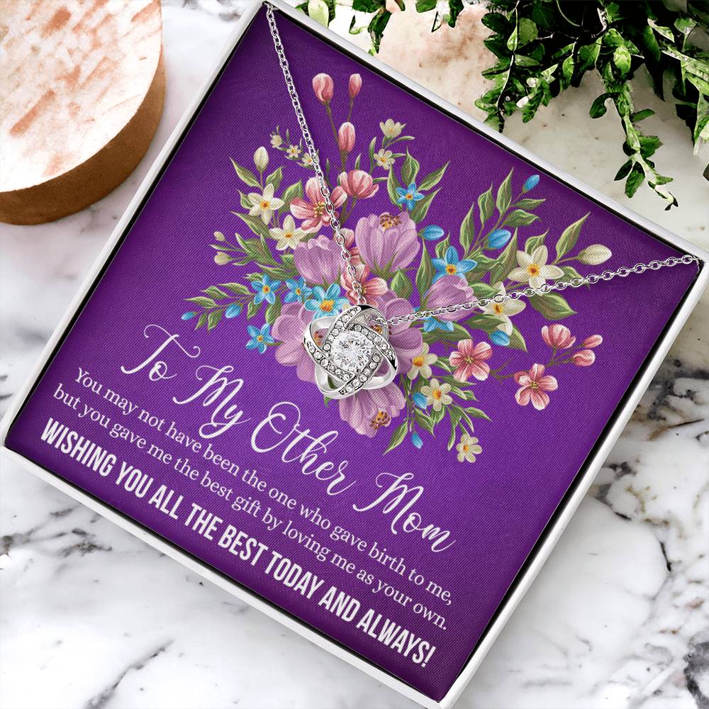 Other Mom Gift Necklace - To My Other Mom Love Knot Necklace From Daughter Wishing You All The Best Today And Always Necklace Gift For Mom, Mother In Law Gift Necklace On Birthday Gift, Anniversary Love Knot Necklace 6323