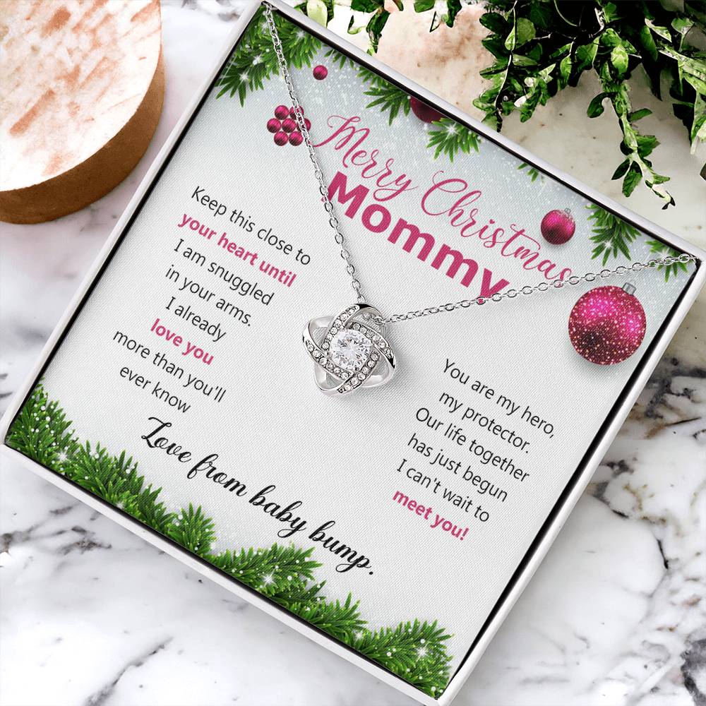 Mommy To Be Merry Christmas Present Necklace From Baby Bump First time mommy