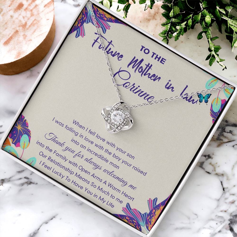 Future Mother In Law Gift Necklace, To The Future Mother In Law Necklace From Daughter In Law, Personalized Necklace Gift For Mom, Happy Mother's Day Necklace Gift, Jewelry Gift For Mother In Law Love Knot Necklace 6323