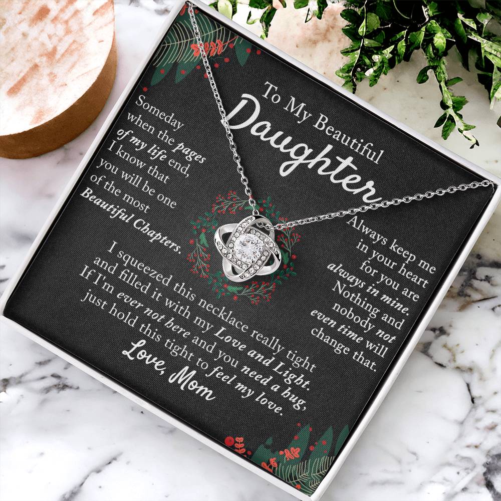 To My Beautiful Daughter Necklace, Gift From Mom To Daughter, The Love Knot Necklace, Graduation Gift, Birthday Gift, Mothers Day Necklace Birthday Gift, Jewelry Gift For Girls, Little Girl
