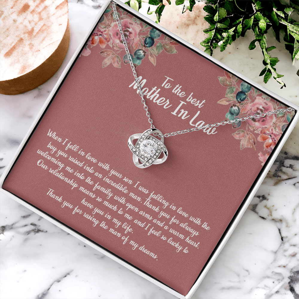 To My Mother In Law Necklace From Daughter In Law, Happy Mothers Day Necklace, To The Best Mother In Law Love Knot Necklace From Daughter In law Jewelry Gift Mothers Day, Necklace Gift For Mom