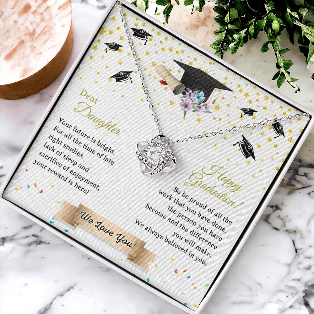 Graduation Gift for Her, To My Daughter Necklace From Parent We Love You Necklace, College Graduation Gifts Pendant For Daughter Graduation Necklaces High School Graduation Gift for Daughter