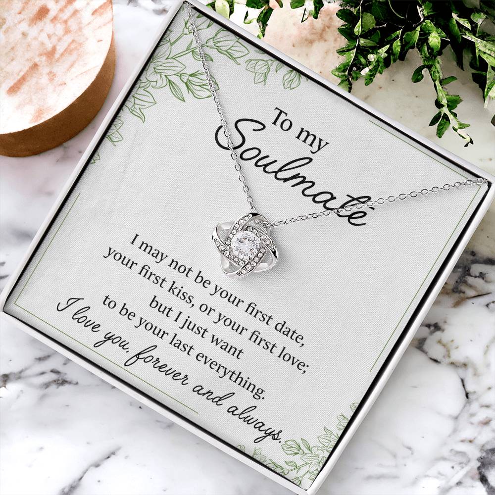 To My Soulmate Love Knot Necklace From Husband Necklace For Wife, Gift Necklace For Girlfriend, Necklace for Girlfriend, Soulmate From Husband, Boyfriend Necklaces for Her, Jewelry Gift For Women