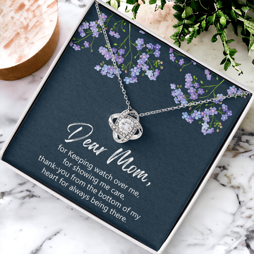 Dear Mom Gift Necklace, To My Mom Necklace From Daughter, Mom Gift Necklace, Mother And Daughter Gift Necklace, Love Knot Pendant Gift For Mom, Thank You For Mom Gift Necklace, Jewelry For Mommy