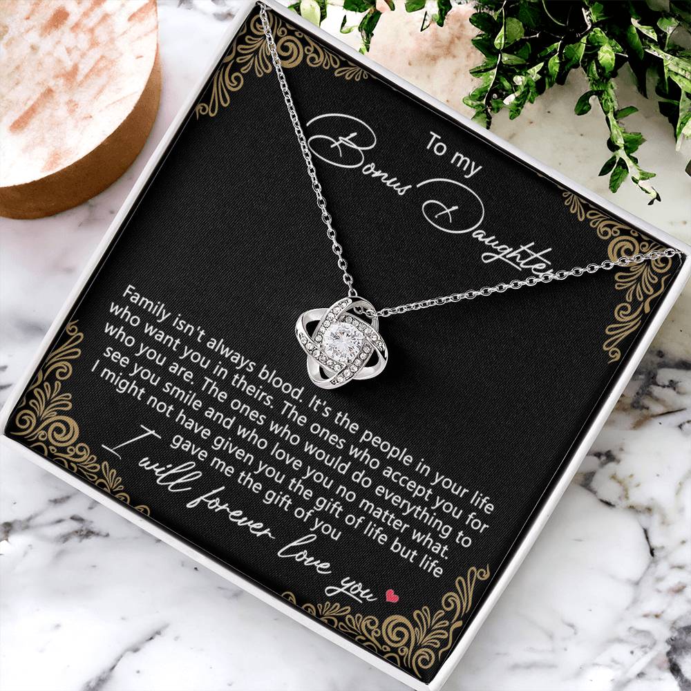 Bonus Daughter Gifts Necklace - To My Bonus Daughter Gifts From Stepmom, Adopted Daughter Necklace, Step Daughter Gifts, To My Daughter Necklace From Mom Jewelry Gift For Girls, Bonus Daughter