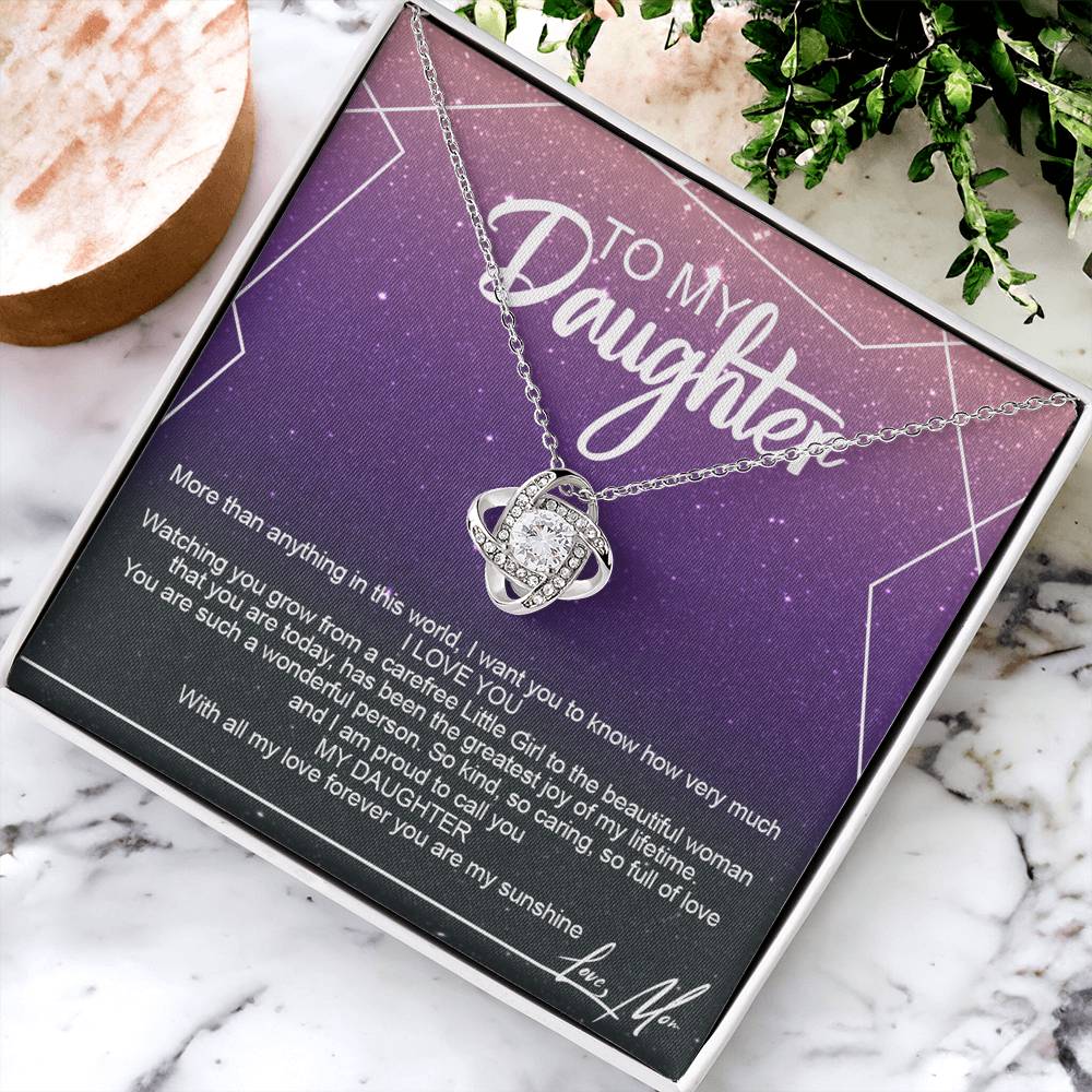 To My Daughter Necklace Gift from Mom or Dad, Sentimental Gift for Her, Daughter Gift On Birthday Gift, Graduation Gift Message Card and Gift Box styles To Daughter, Jewelry Gift For Little Girls