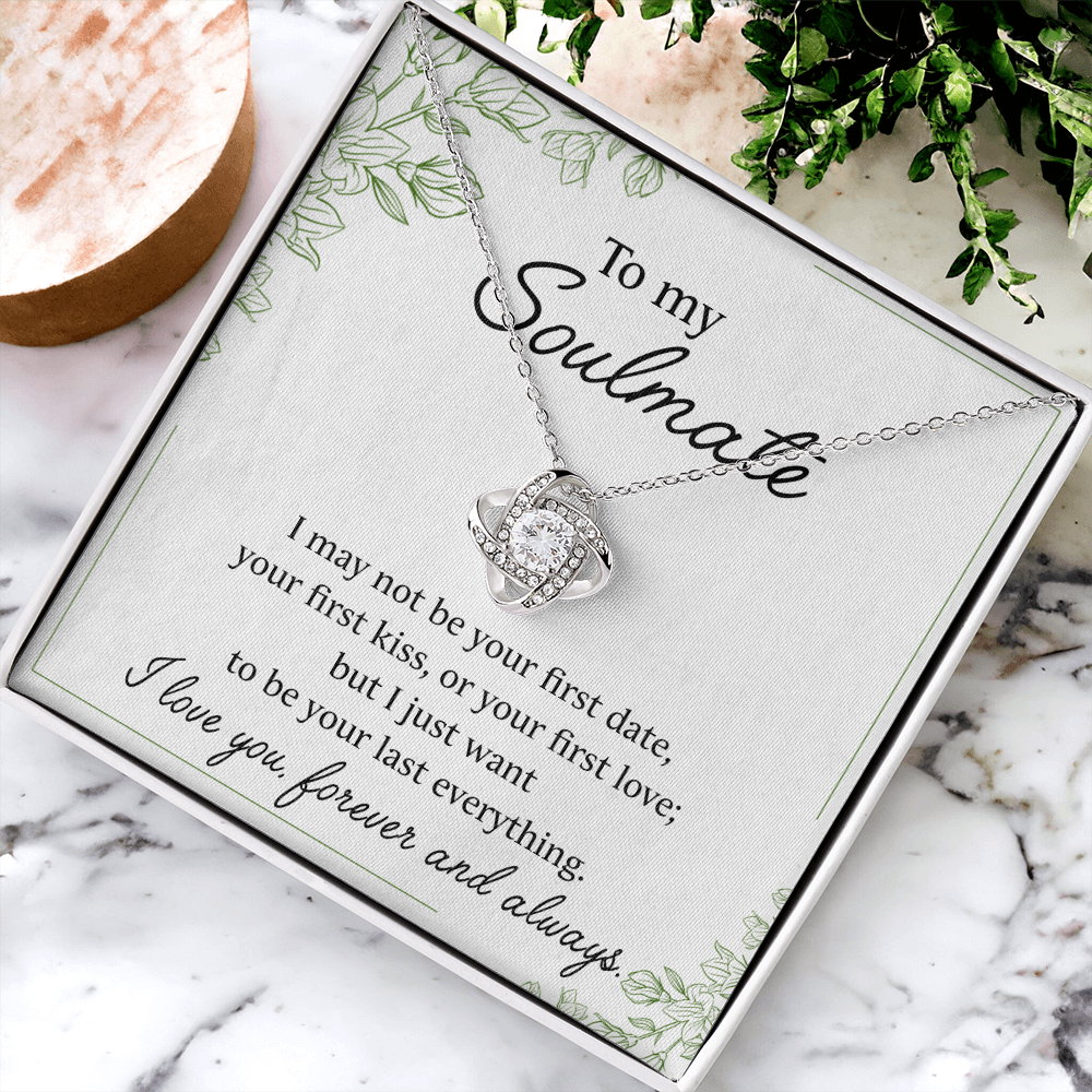 To My Soulmate Love Knot Necklace From Husband Necklace For Wife, Gift Necklace For Girlfriend, Necklace for Girlfriend, Soulmate From Husband, Boyfriend Necklaces for Her, Jewelry Gift For Women