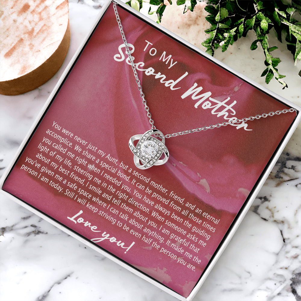 Second Mother Necklace, To My Second Mom Love Knot Necklace From Son, Second Mother Gift Necklace, Mother Pendant Gift Necklace From Daughter Or Son, Jewelry Gift For Women, Boyfriend's Mom Gift