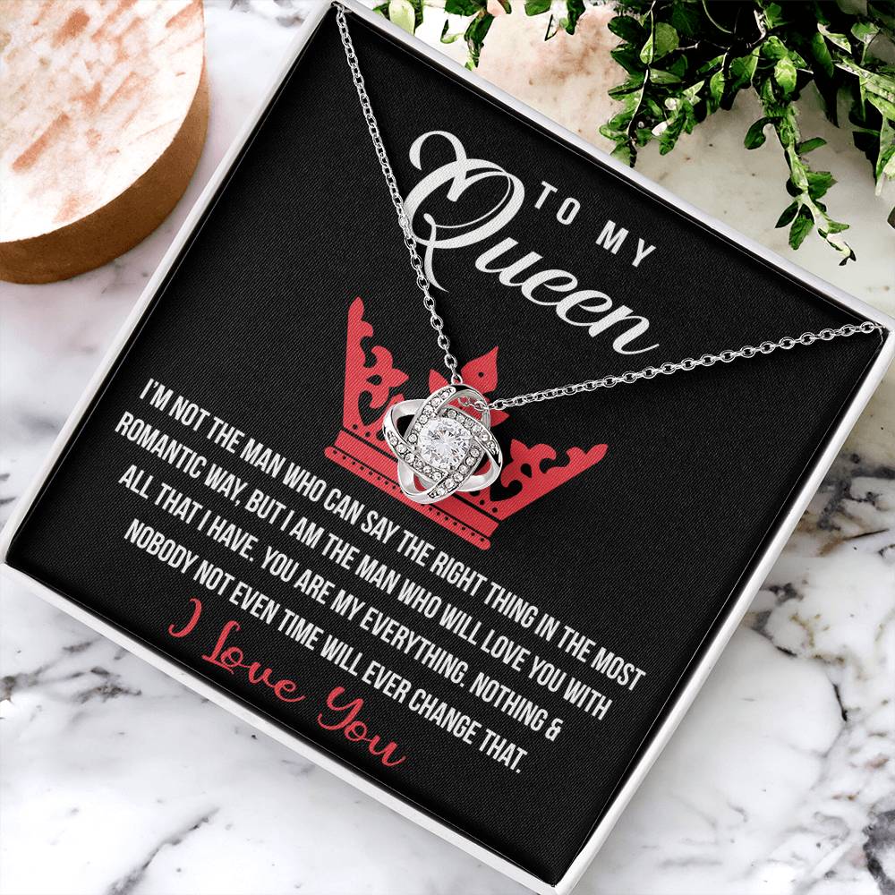 To My Queen Love Knot Necklace, Gift For Wife Girlfriend Soulmate Future Wife From Boyfriend, Husband, Girlfriend Gift Necklace - Jewelry Gift For Girls, Love Knot Pendant Gift For Girlfriend, Soulmate