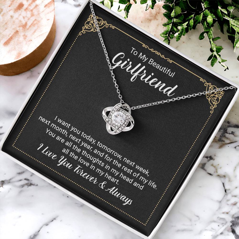 To My Beautiful Girlfriend Necklace From Boyfriend On Christmas, Birthday Gifts