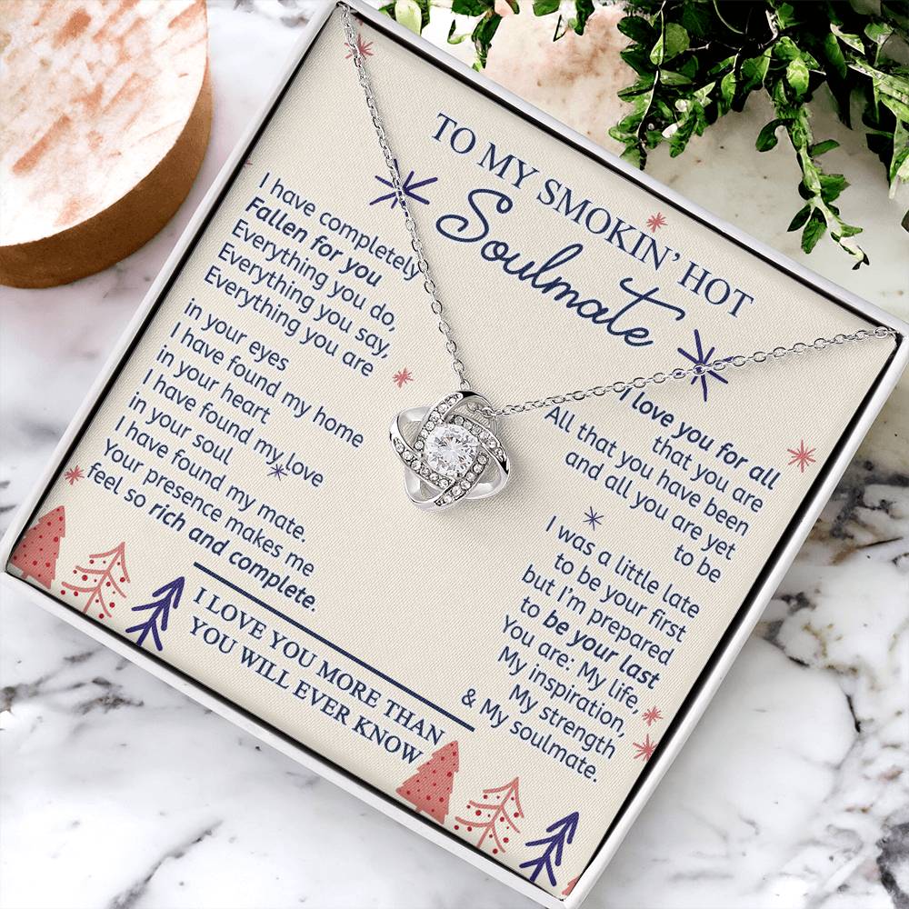 To My Smokin' Hot Soulmate Necklace From Husband, Boyfriend Gift On Birthday Christmas Jewelry Gifts For My Wife Personalized Gift Present Pendant for Future Wife Soulmate Girlfriend My Love
