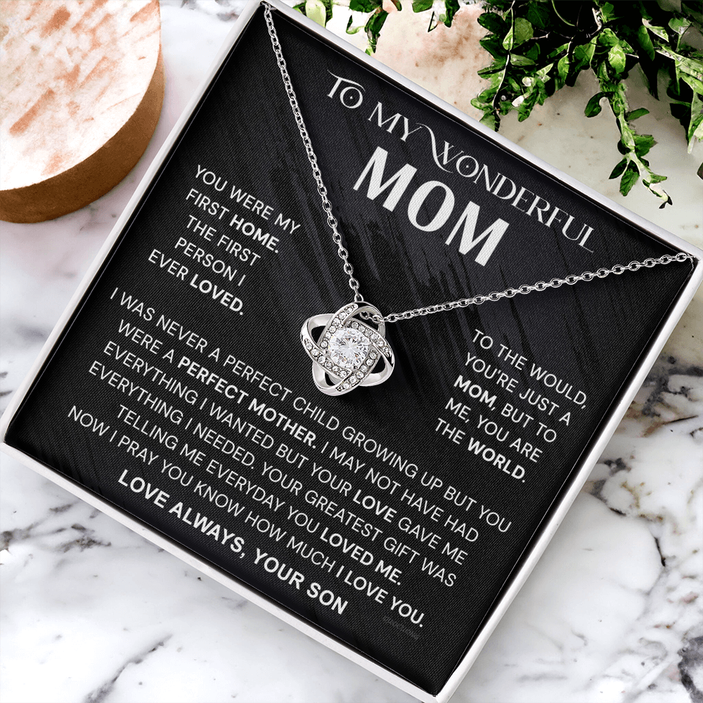 To My Mom Necklace From Son, Mother And Son Necklace Gift For Mom, Jewelry For Women, Wonderful Mom Gift Necklace, Gifts for Women, Birthday Mother's Day Wedding Valentine Christmas Jewelry Gifts