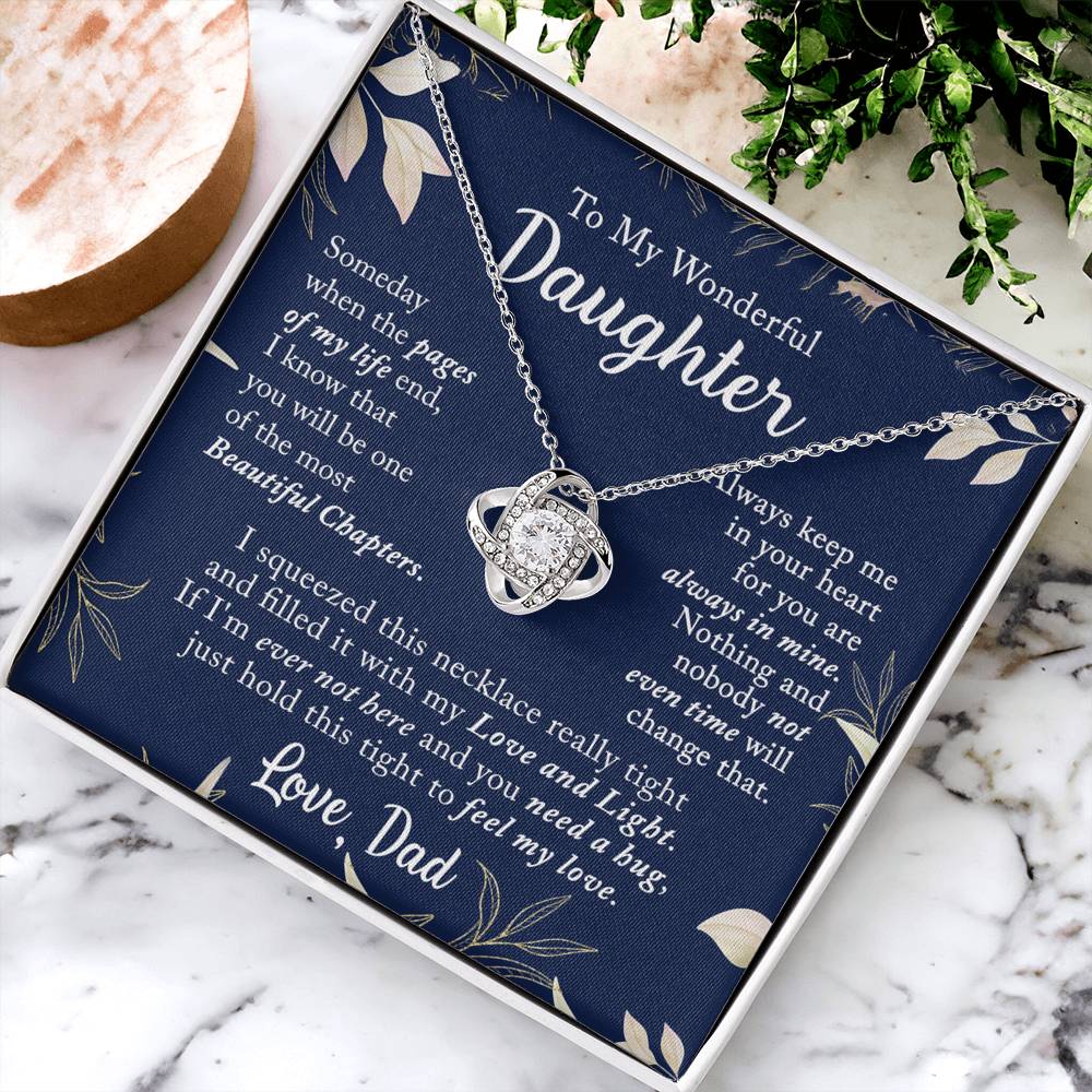 To My Daughter Necklace for Daughter Gift From Dad Father To Daughter Gift for Daughter Jewelry Meaningful Card Personalized Necklace For Daughter Jewelry Gift For Girls, Little Girl, Her