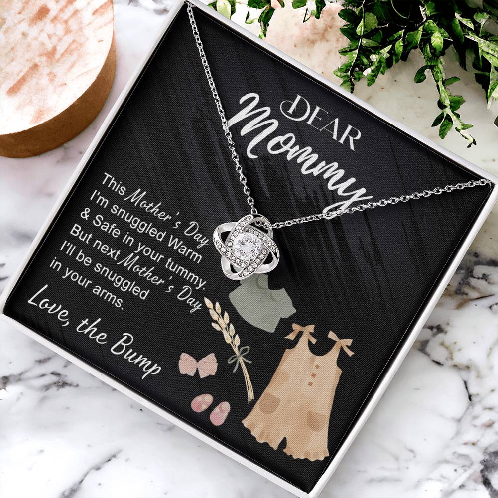 Dea Mommy Necklace Mothers Day Love Knot Necklace, Mothers Day Gifts for Pregnant Wife, Happy Mothers Day Necklace Gift for Moms to Be, Mother To Be Mothers Day Gift, To My Mommy Necklace from Bump Love Knot Necklace 6323