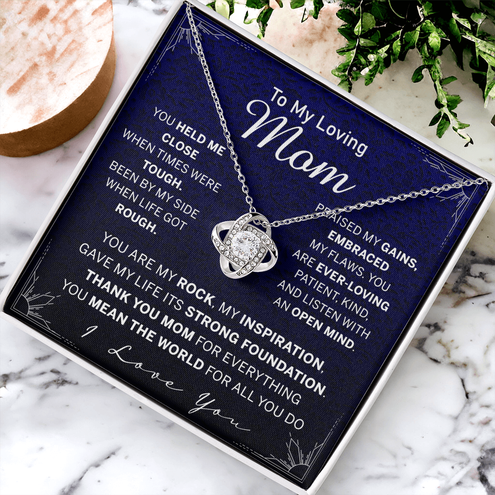 To My Loving Mom Necklace, Mom Love Knot Necklace From Daughter And Mother Necklace, You Held Me Close Necklace Gift For Mom, Loving Mom Gift Necklace, I Love You Necklace Gift For Mom, Jewelry Gift