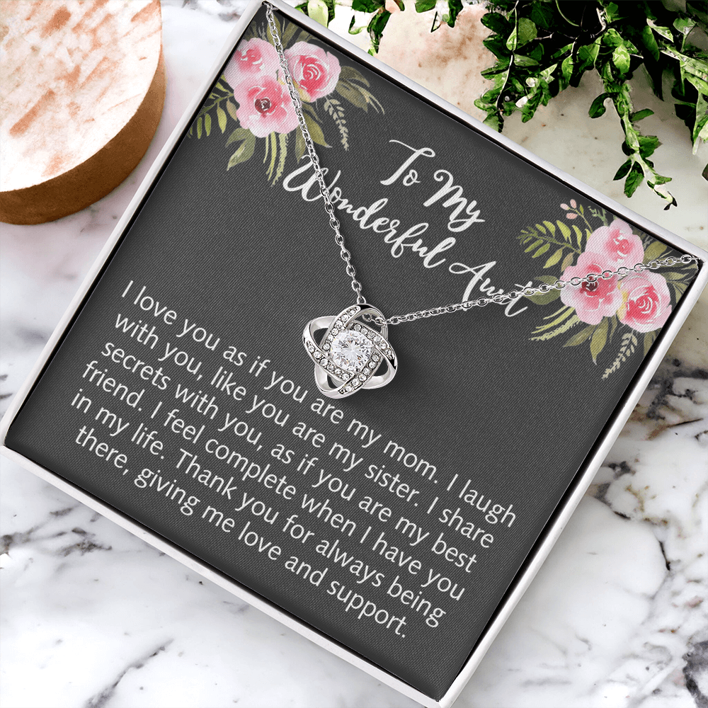 To My Wonderful Aunt Love Knot Necklace Gift From Niece Aunt Gifts Necklace for Auntie Gifts Jewelry for Aunt Birthday Gifts Best Aunt Ever Aunt Necklace from Niece Aunt and Niece Necklace
