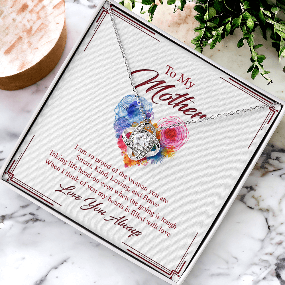Mother Gift Necklace, To My Mother Love Knot Necklace Gift From Daughter And Mother Love Knot Pendant Gift For Mom Bonus Mom Gift Necklace Love You Always Pendant Gift For Mom Jewelry Gift For Women