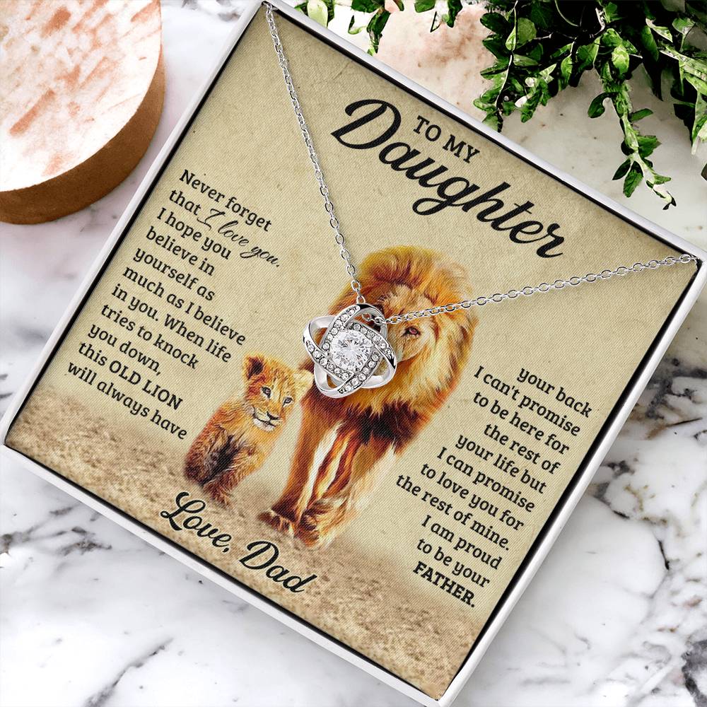 To My Daughter from Dad Old Lion Necklace Jewelry for Women Birthday Valentine