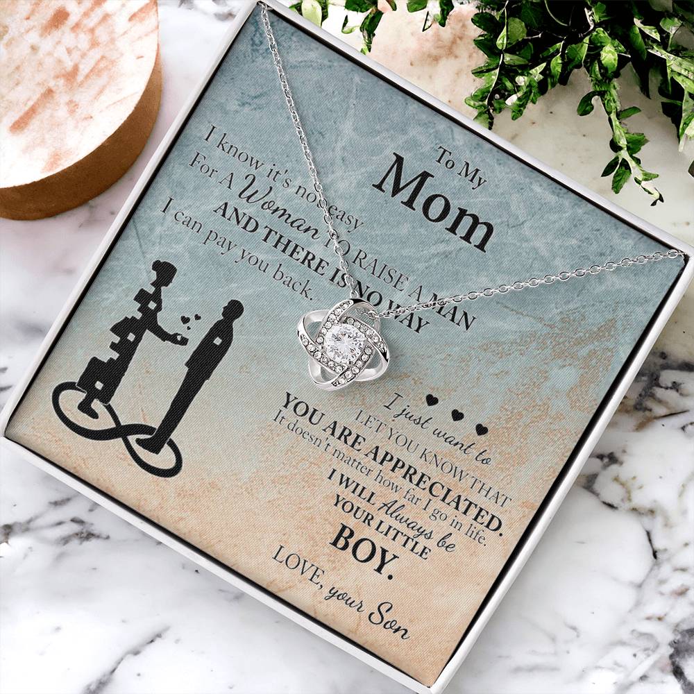 Mom Gift From Son To Mother Necklace Thoughtful Birthday Gift Sentimental Love Knot Necklace 6323