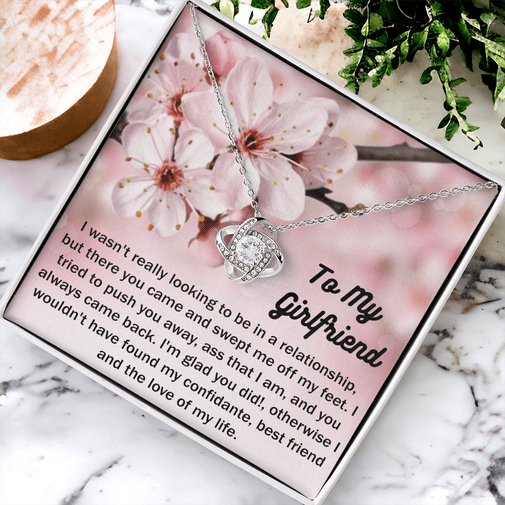 To My Girlfriend Gift Necklace Gift For Girlfriend Christmas Gift for Girlfriend From Boyfriend, Husband, Girlfriend Gift Necklace - Jewelry Gift For Girls, Love Knot Pendant Gift For Girlfriend