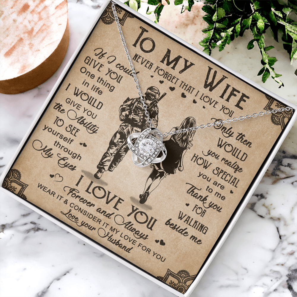 Soldier Necklace Husband To Wife - Forever And Always Necklace Gift For Wife, Jewelry Gift For Women, To My Wife Necklace Gift From Husband On Anniversary, Army Gift Necklace, Military Gift For Wife