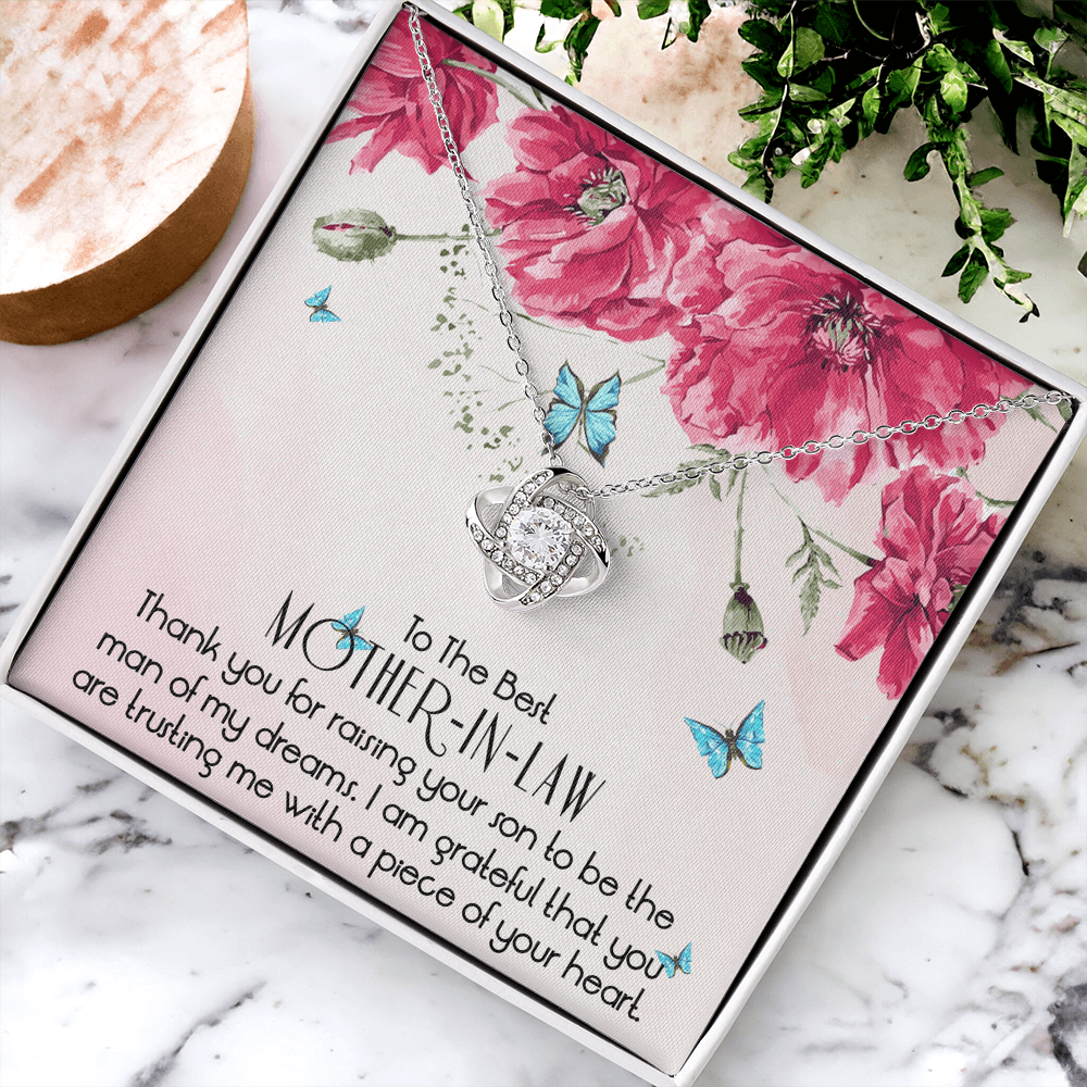 To The Best Mother In Law Love Knot Necklace, Mother In Law Gifts, Mothers Day Gifts Necklaces