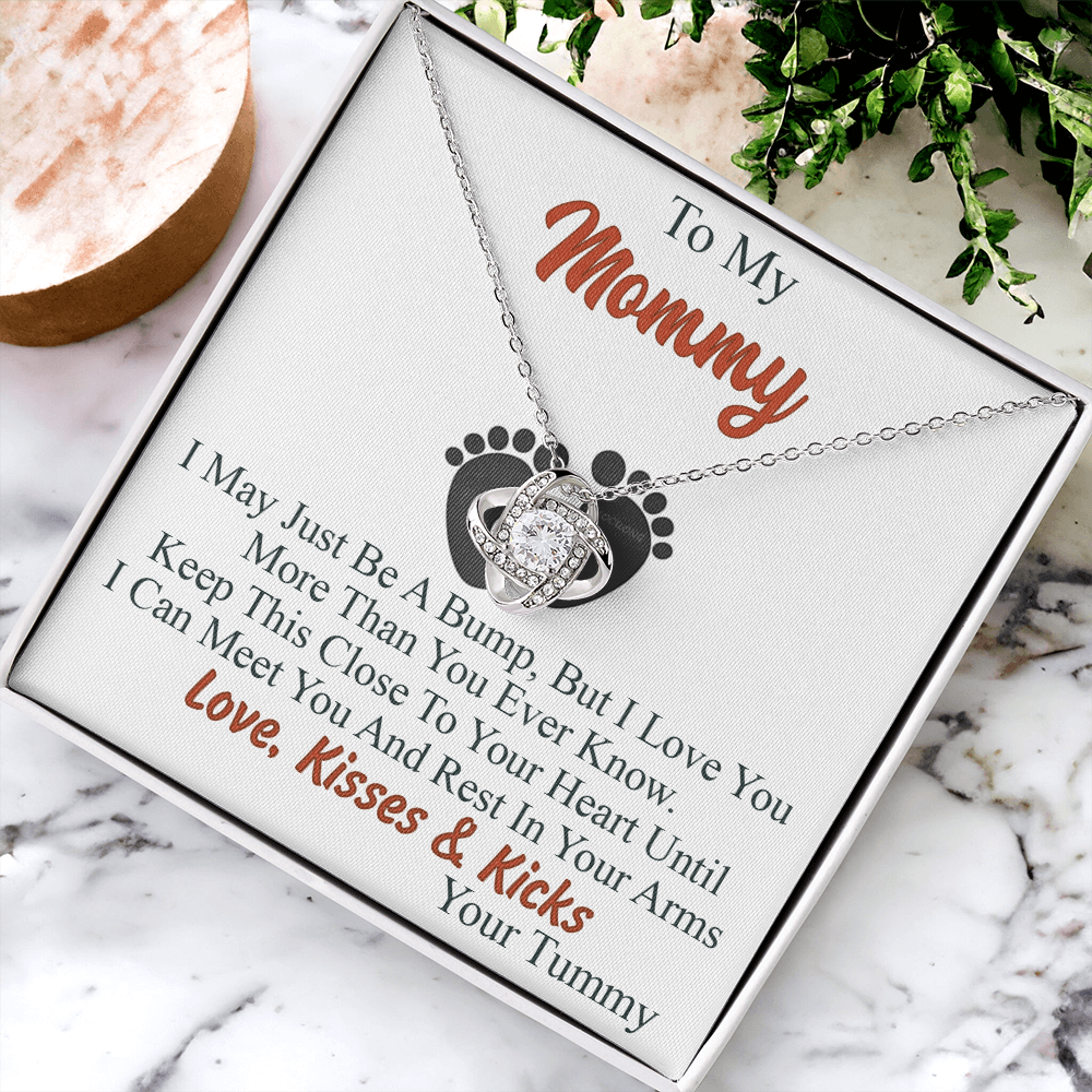 To My Mommy Love Knot Necklace Trendy Gift for First Time Mom Gifts for Family