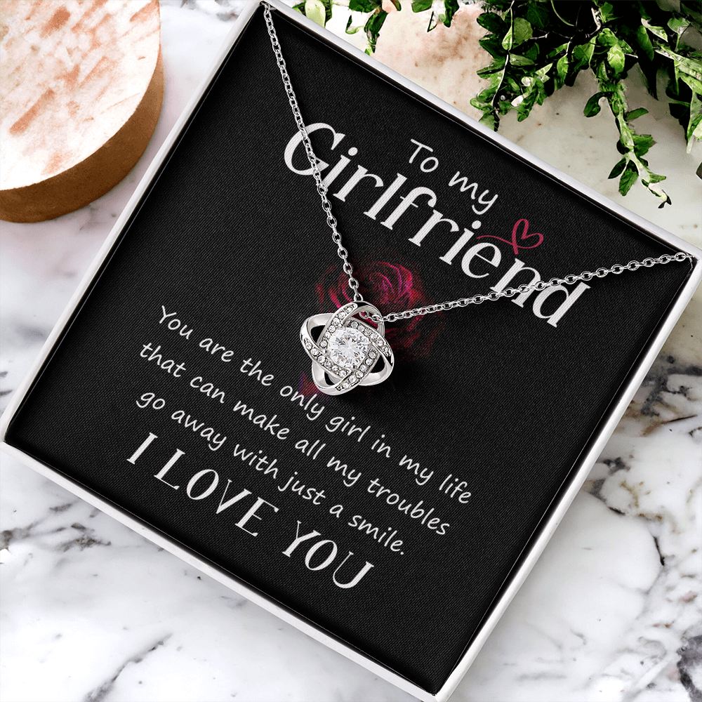 I Love You Necklace Gift For Her, To My Girlfriend Necklace From Boyfriend Xmas