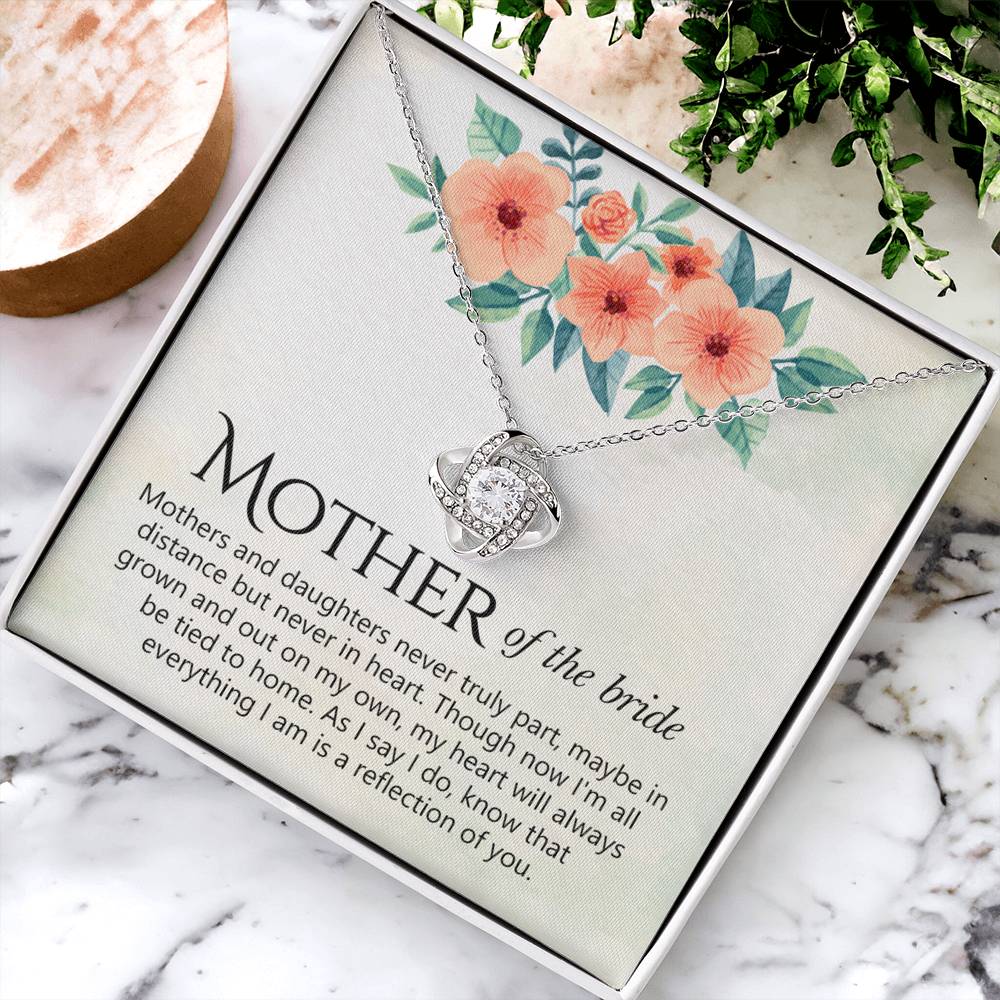 The Love Knot Necklace Mother Of The Bride, Mother Of The Bride Gift Necklace, Mother Of The Bride Gift Love Knot Pendant Necklace For Mother Of The Bride, Mother Of Bride Jewelry Gift For Women