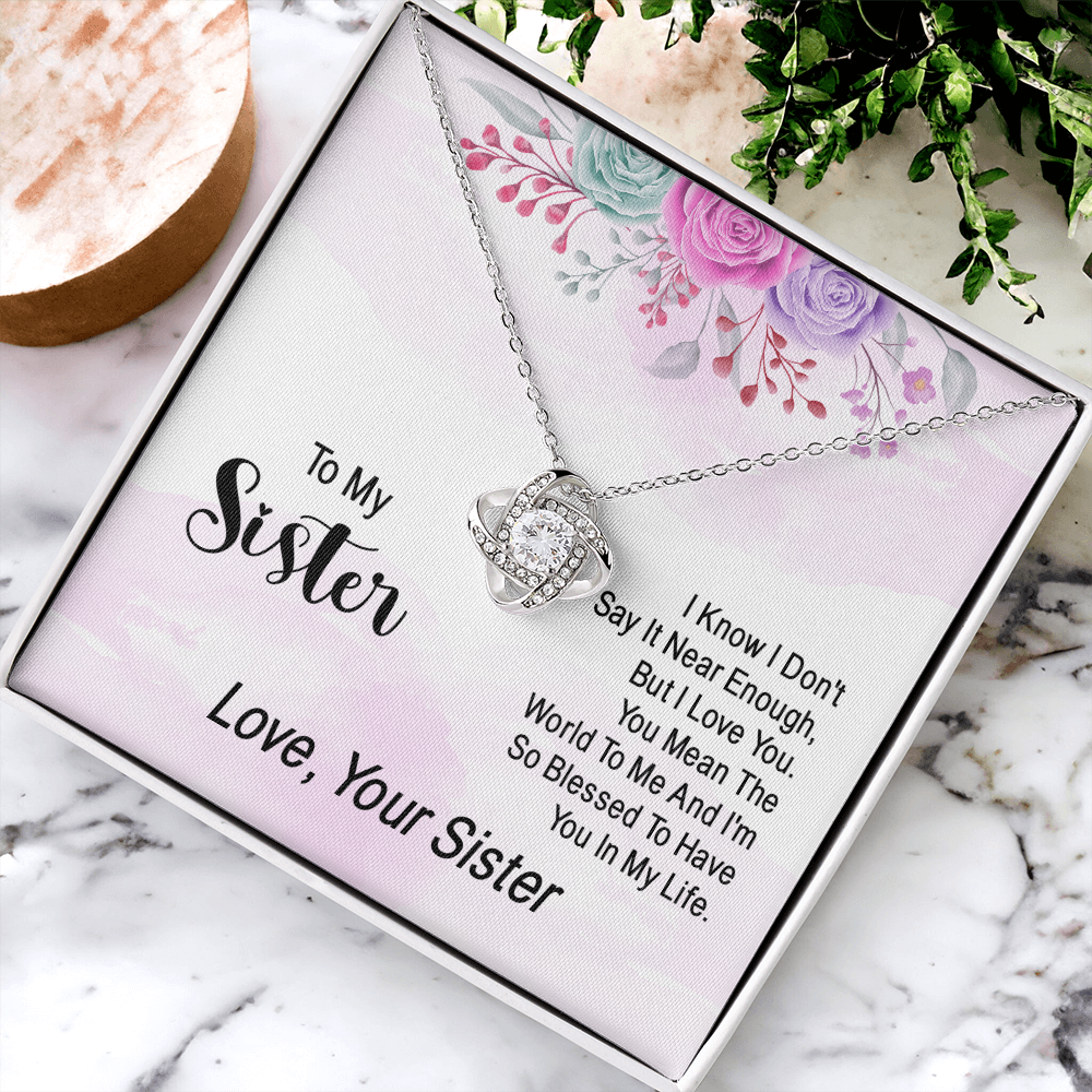 To My Soul Sister Love Knot Necklace, Sisters at Heart, Sister Necklace Gift From Sister Love Knot Pendant, BFF Gift Necklace, Unbiological Sisters Gift Necklace Sister in Law Bonus Sister Necklace