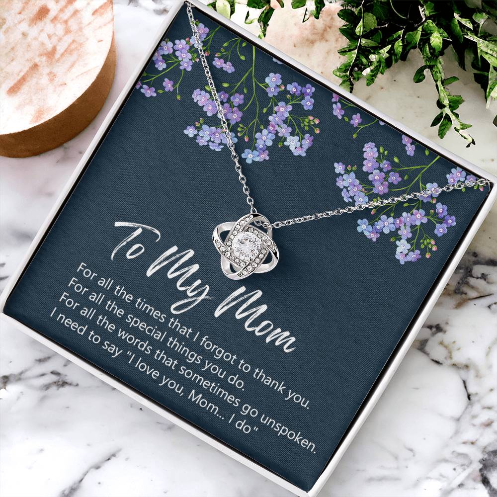To My Mom Necklace From Daughter, Birthday Gift For Mom, Mother's Day Necklace Gift For Mom, Love Knot Pendant Gift For Mom, Meaningful Mom Gift Necklace, Daughter And Mother Jewelry Gift For Women Love Knot Necklace 6323